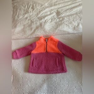 GAP Baby Girl's Sherpa Quarterzip Sweatshirt neon coral  volt